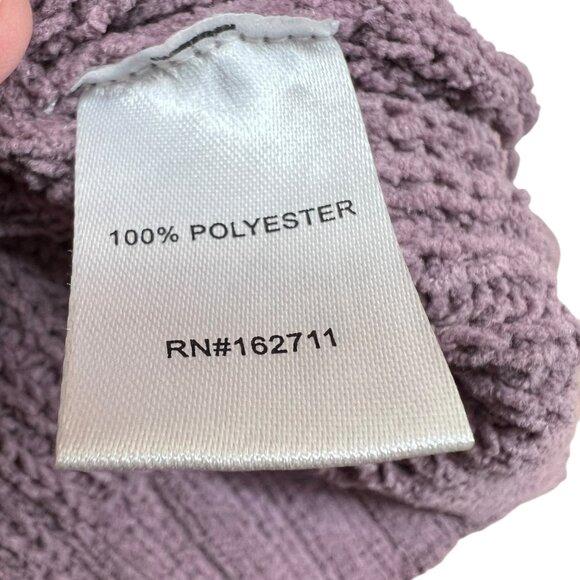 Margeaux & Ellie Chenille Open Front Cardigan Sweater Purple Size Large - Picture 10 of 12